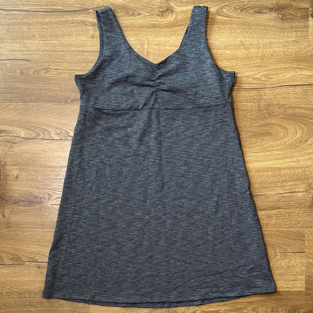 KÜHL Charcoal Sleeveless Performance Travel Mini Dress with Shelf Bra Size XL